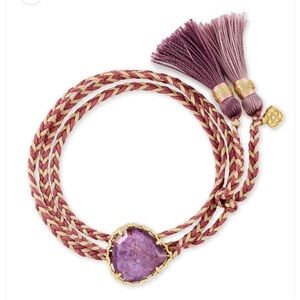 Kendra Scott Kenzie Purple Mica Purple Cord Wrap Tassel Friendship Bracelet